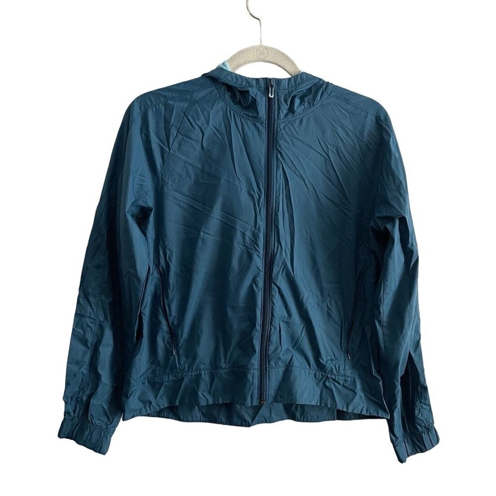 Under Armour Women S Teal Blue Full Zip Hooded Lightweight Loose Fit Windbreaker